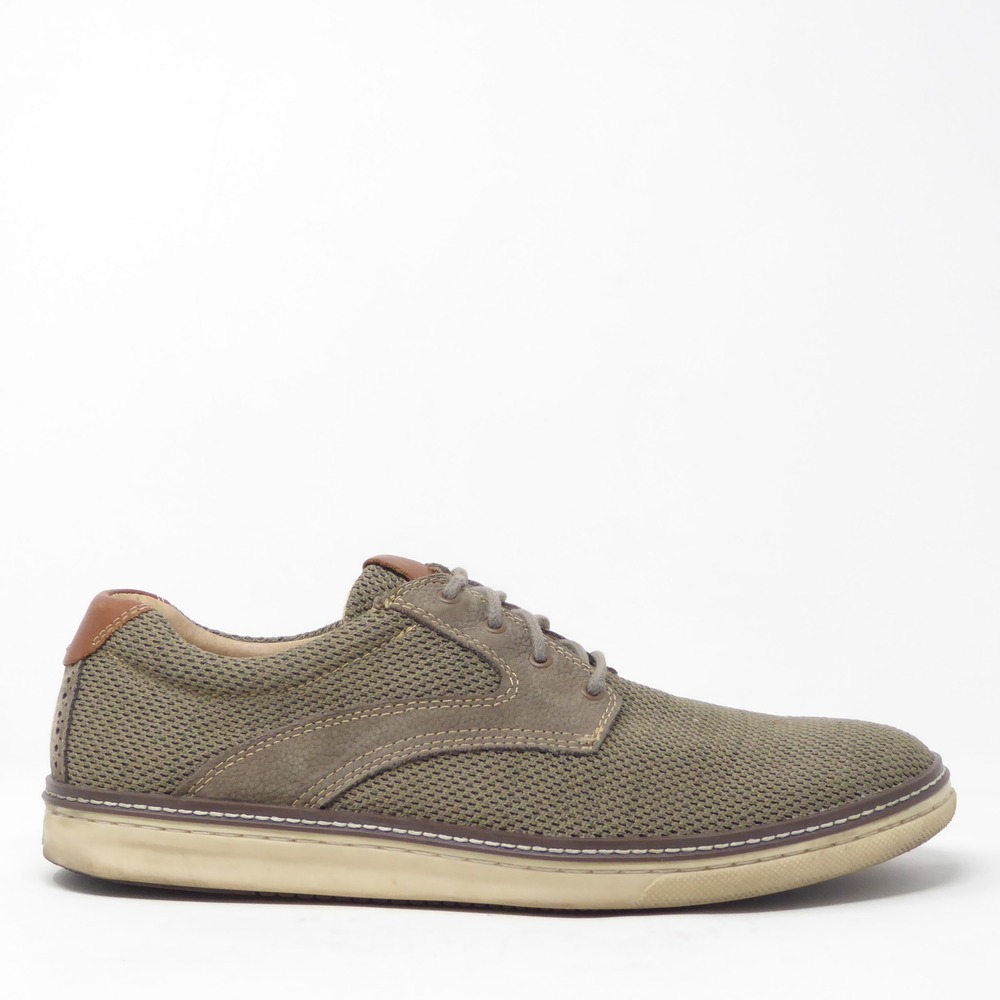 Johnston & Murphy Mens McGuffey Knit Saddle Lace-Up Casual Shoe Olive Green 11M
